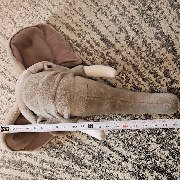 Plush Elephant Wall Decor - Gray and White - Picture 7 of 9